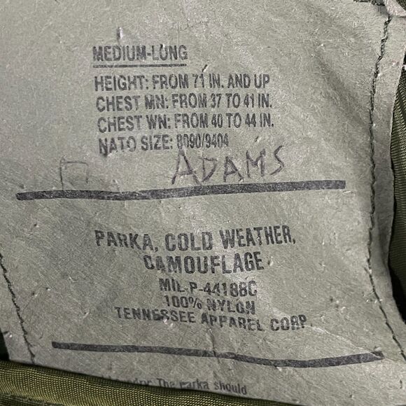 Military Jacket Mens Medium Long Cold Weather Parka w/ Liner BDU Woodland - Picture 3 of 8